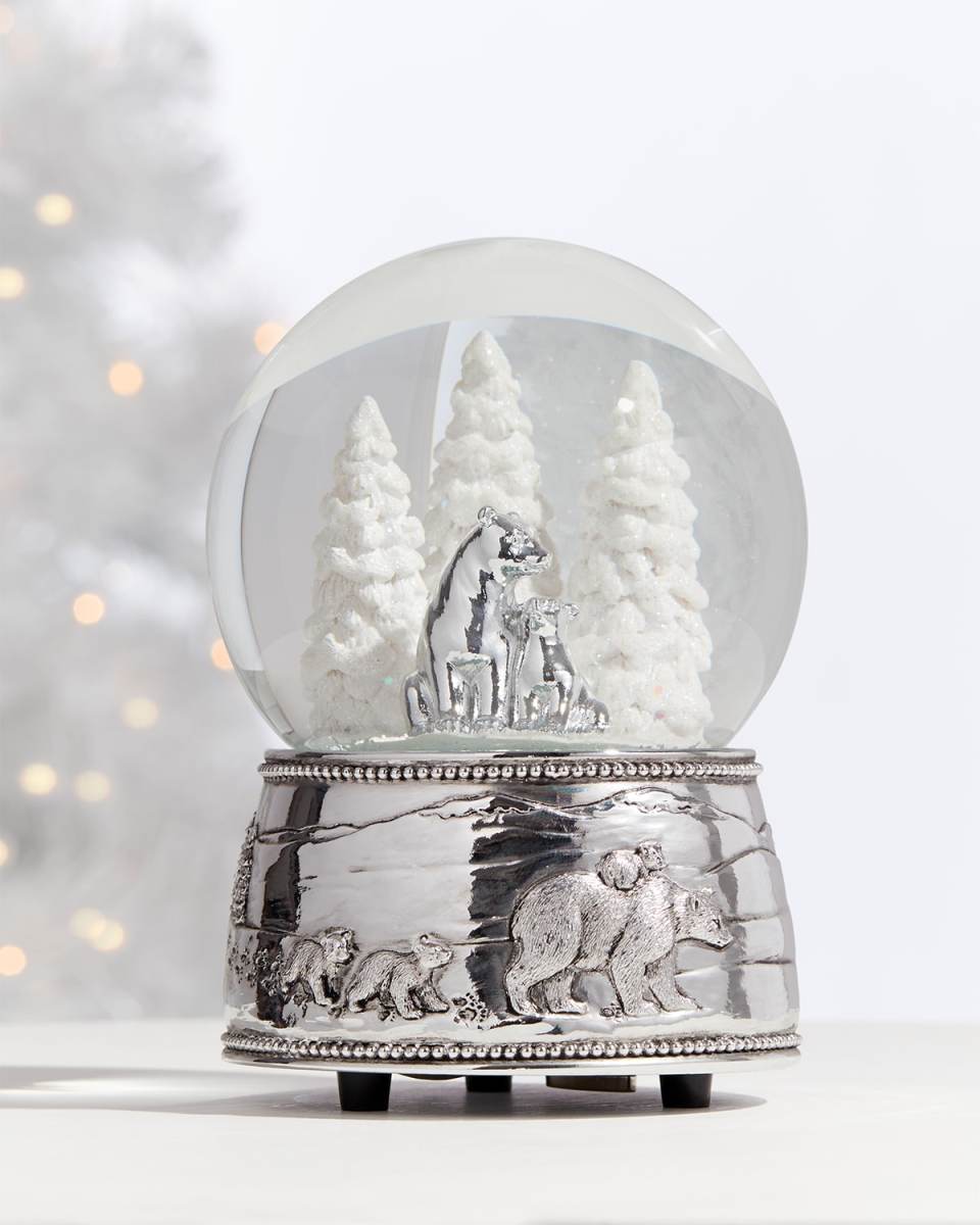 Polar Bear & Cubs Musical Snow Globe
